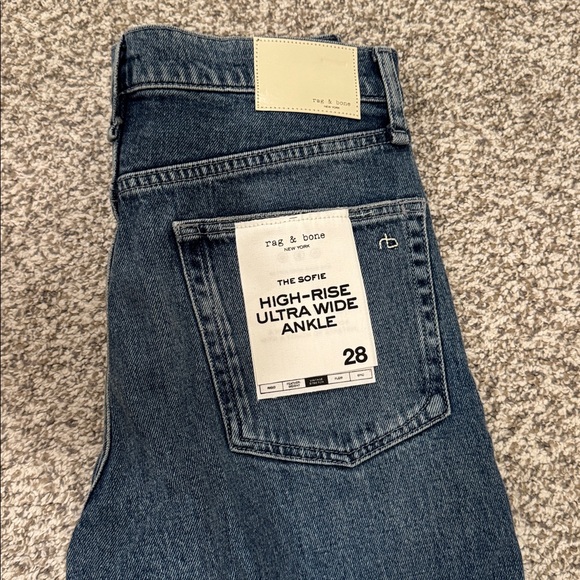 rag & bone Dark Blue Wide Leg Jeans - Picture 5 of 7